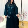Kimono noir en satin mat