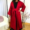 Kimono long rouge 100% lin