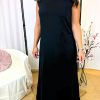 Sous robe longue sans manches noire en jersey